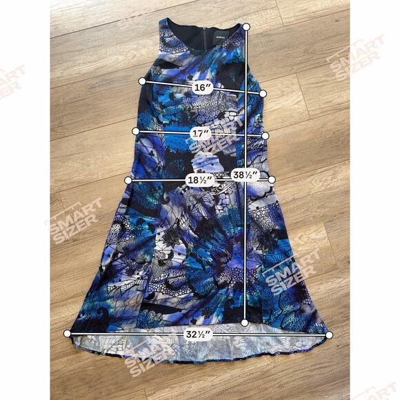 Desigual Women's Dress Sleeveless Swing Abstract Artsy L Purple Blue Deco Punk - Picture 8 of 8